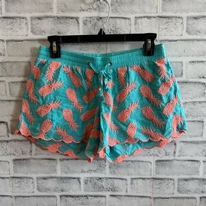 Women’s Lilly Pulitzer Pineapple Baybreeze turquoise Drawstring waist Shorts XS